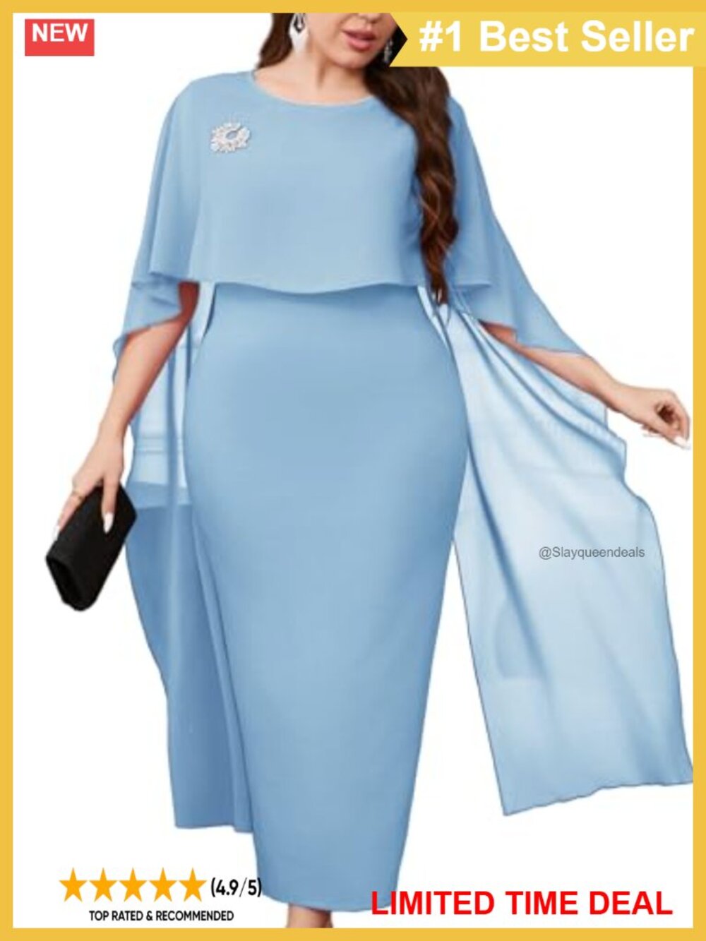 Plus Size Sleeveless Pencil Dress with Chiffon Capelet for Cocktail Wedding